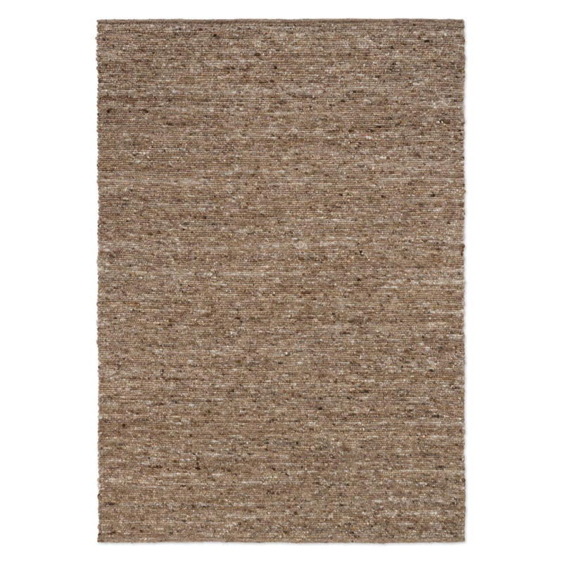 Tapis haut de gamme laine réversible beige chiné Sober Marron