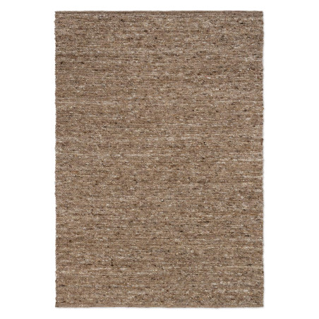 Tapis haut de gamme laine réversible beige chiné Sober Marron