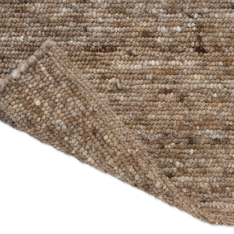 Tapis haut de gamme laine réversible beige chiné Sober Marron