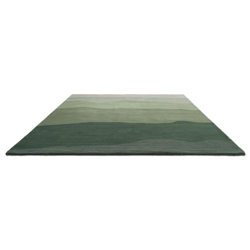 Tapis en laine vert Sedimentary