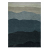 Tapis en laine bleu Sedimentary