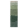 Tapis de couloir en laine vert Sedimentary