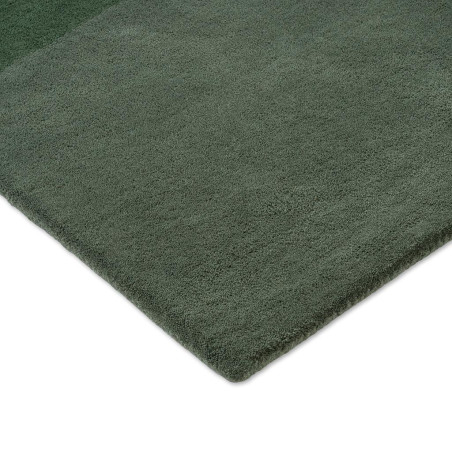 Tapis de couloir en laine vert Sedimentary