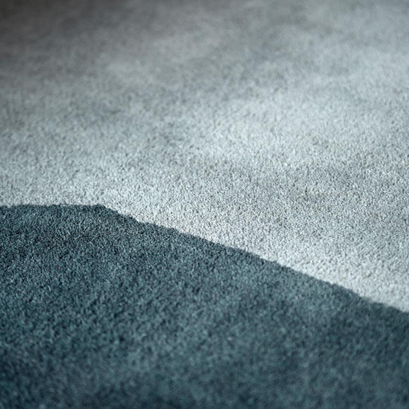 Tapis de couloir en laine bleu Sedimentary