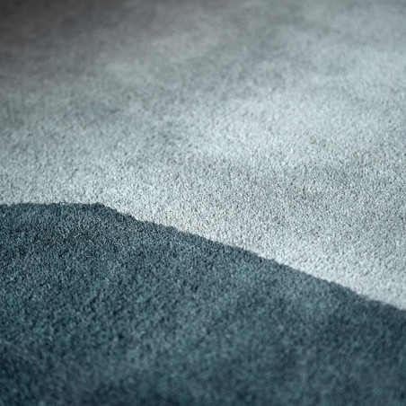 Tapis de couloir en laine bleu Sedimentary
