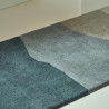 Tapis de couloir en laine bleu Sedimentary