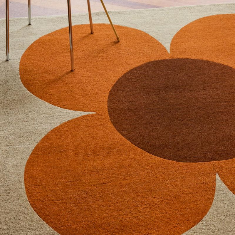 Tapis en laine tufté main Flower Pumpkin Ecru fleur