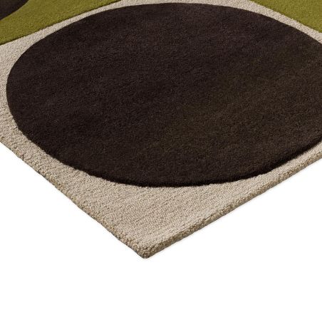 Tapis en laine tufté main Spot Square walnut-lichen