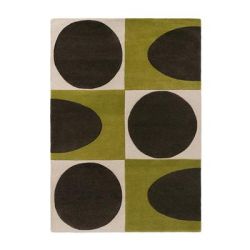 Tapis en laine tufté main Spot Square walnut-lichen