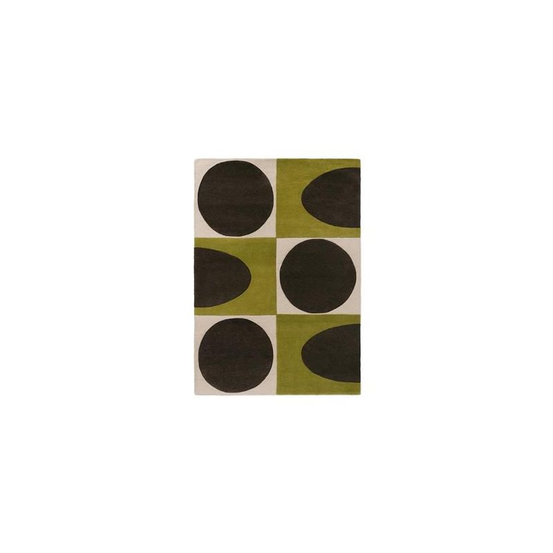 Tapis en laine tufté main Spot Square walnut-lichen