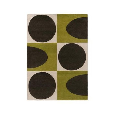 Tapis en laine tufté main Spot Square walnut-lichen