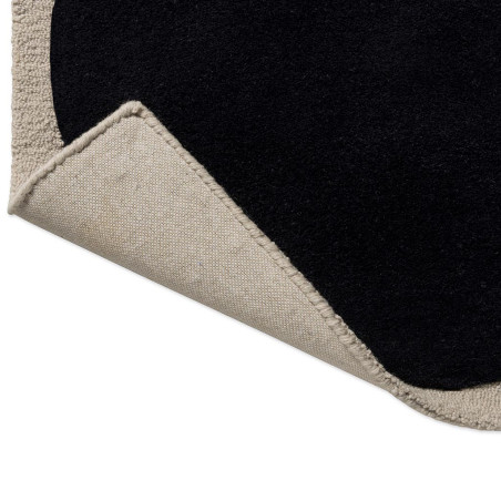 Tapis en laine tufté main Spot Square bleu marine dos