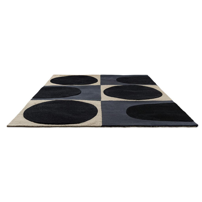 Tapis en laine tufté main Spot Square bleu marine packshot