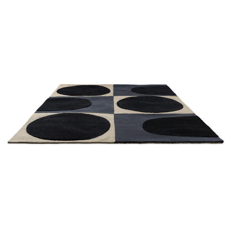 Tapis en laine tufté main Spot Square bleu marine packshot