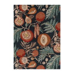 Tapis de salon en pure laine Jackfruit turmeric indigo