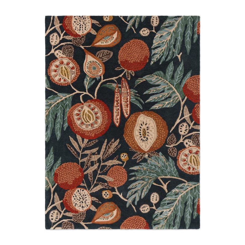 Tapis de salon en pure laine Jackfruit turmeric indigo