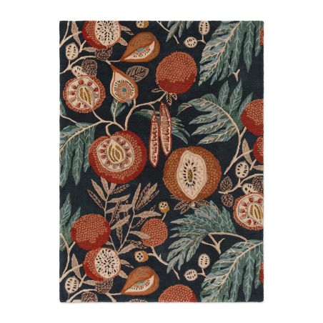 Tapis de salon en pure laine Jackfruit turmeric indigo