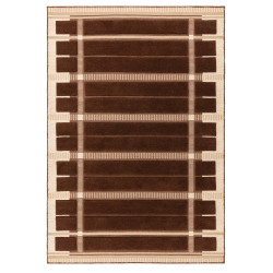 Tapis de salon tissé plat marron chocolat Fable