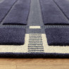 Tapis de salon tissé plat bleu marine Fable