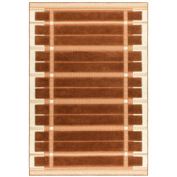 Tapis de salon tissé plat orange rouille Fable