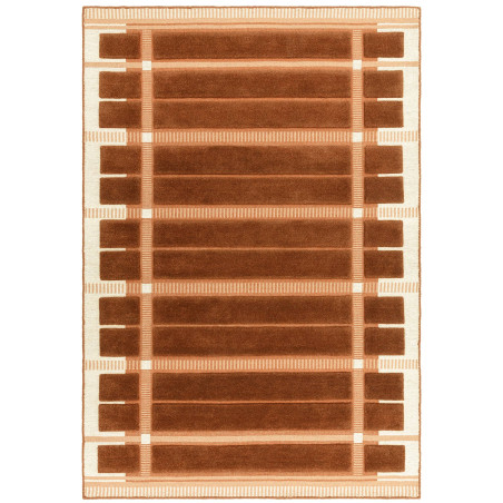 Tapis de salon tissé plat orange rouille Fable
