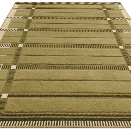 Tapis de salon tissé plat vert sauge Fable