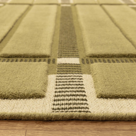 Tapis de salon tissé plat vert sauge Fable