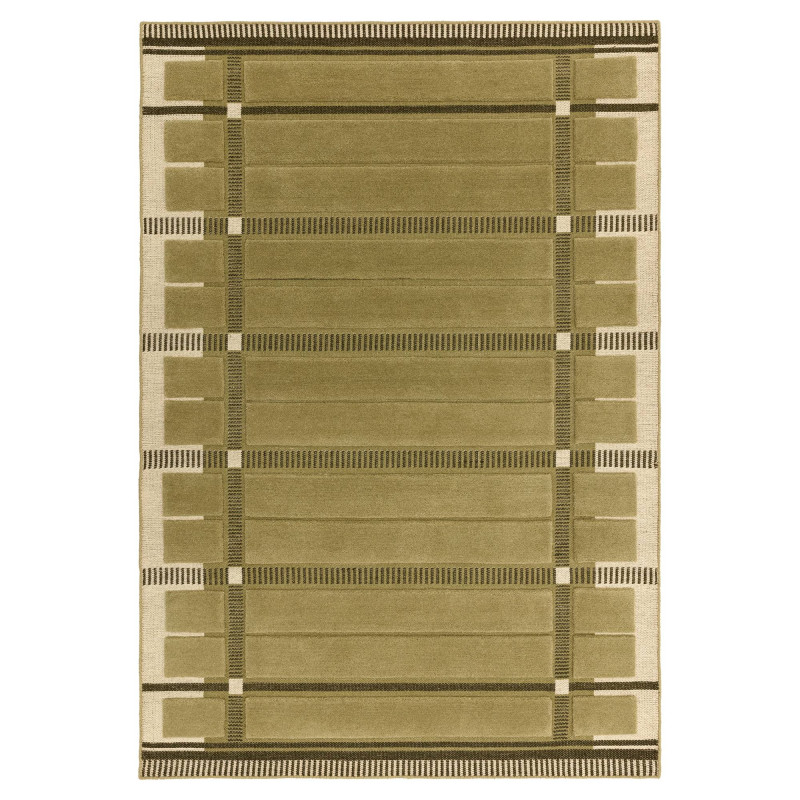 Tapis de salon tissé plat vert sauge Fable