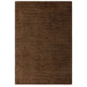 Tapis de salon tissé à la main en polyester recyclé marron chocolat Rowan