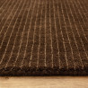Tapis de salon tissé à la main en polyester recyclé marron chocolat Rowan