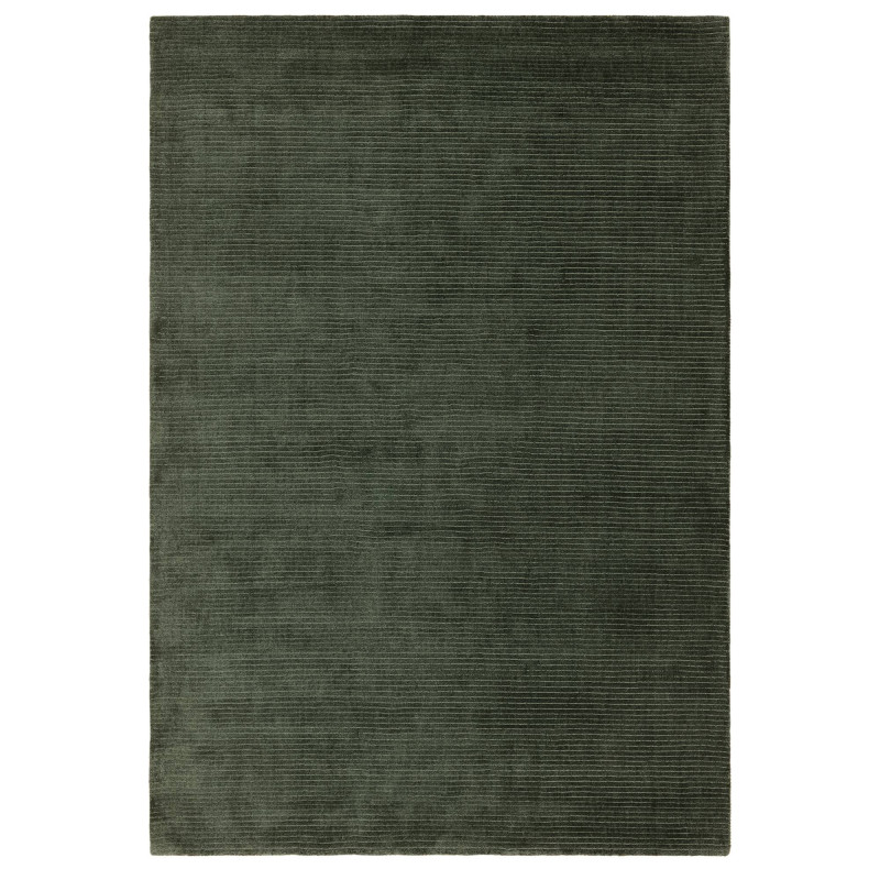 Tapis de salon tissé à la main en polyester recyclé vert émeraude Rowan