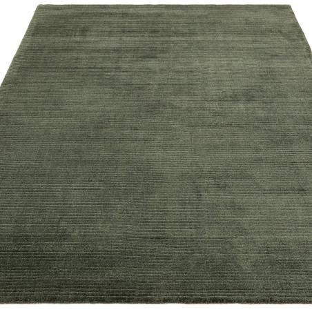 Tapis de salon tissé à la main en polyester recyclé vert émeraude Rowan