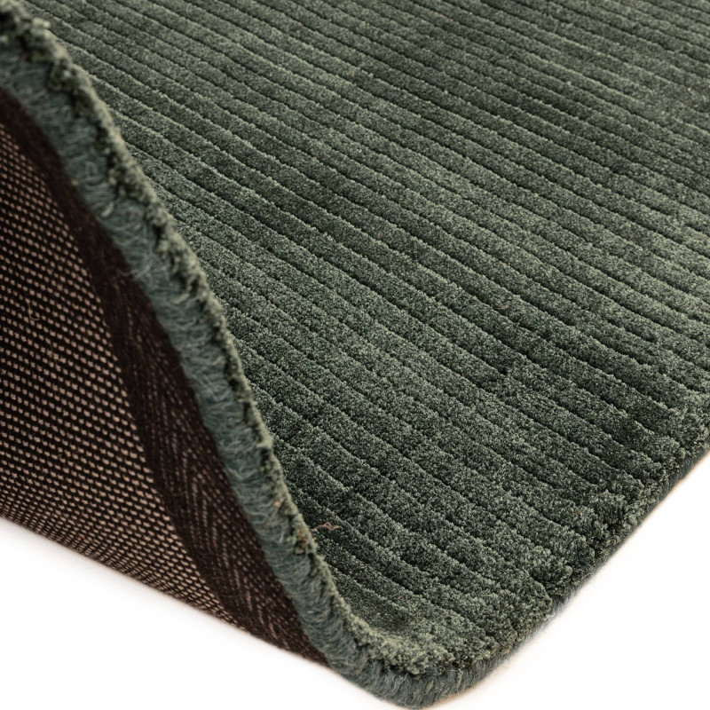 Tapis de salon tissé à la main en polyester recyclé vert émeraude Rowan