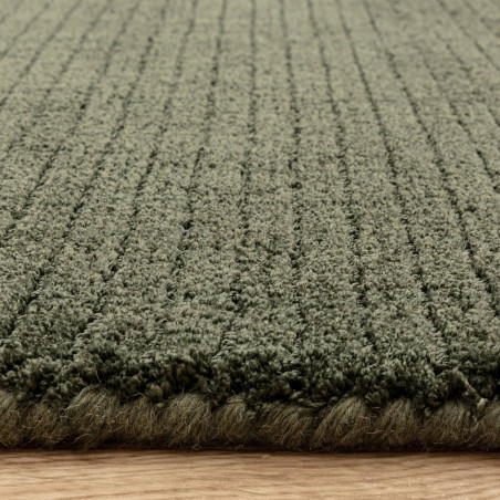 Tapis de salon tissé à la main en polyester recyclé vert émeraude Rowan
