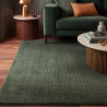 Tapis de salon tissé à la main en polyester recyclé vert émeraude Rowan