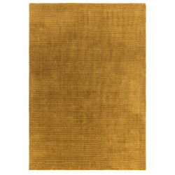 Tapis de salon tissé à la main en polyester recyclé jaune or Rowan