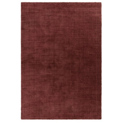 Tapis de salon tissé à la main en polyester rouge brun or Rowan