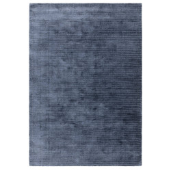 Tapis de salon tissé à la main en polyester bleu Rowan