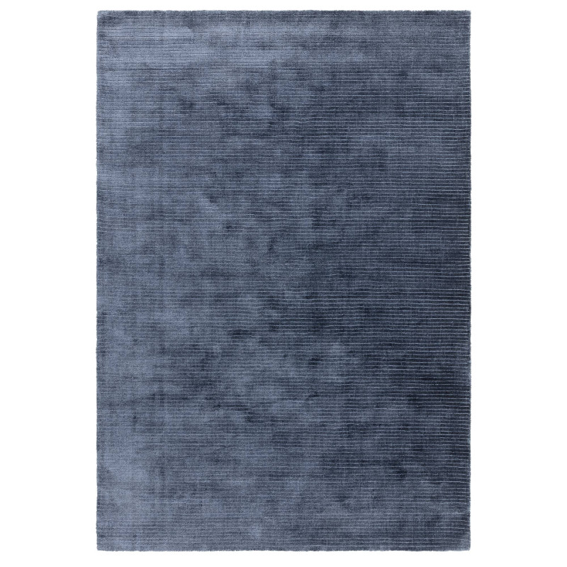 Tapis de salon tissé à la main en polyester bleu Rowan