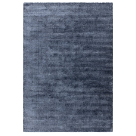 Tapis de salon tissé à la main en polyester bleu Rowan