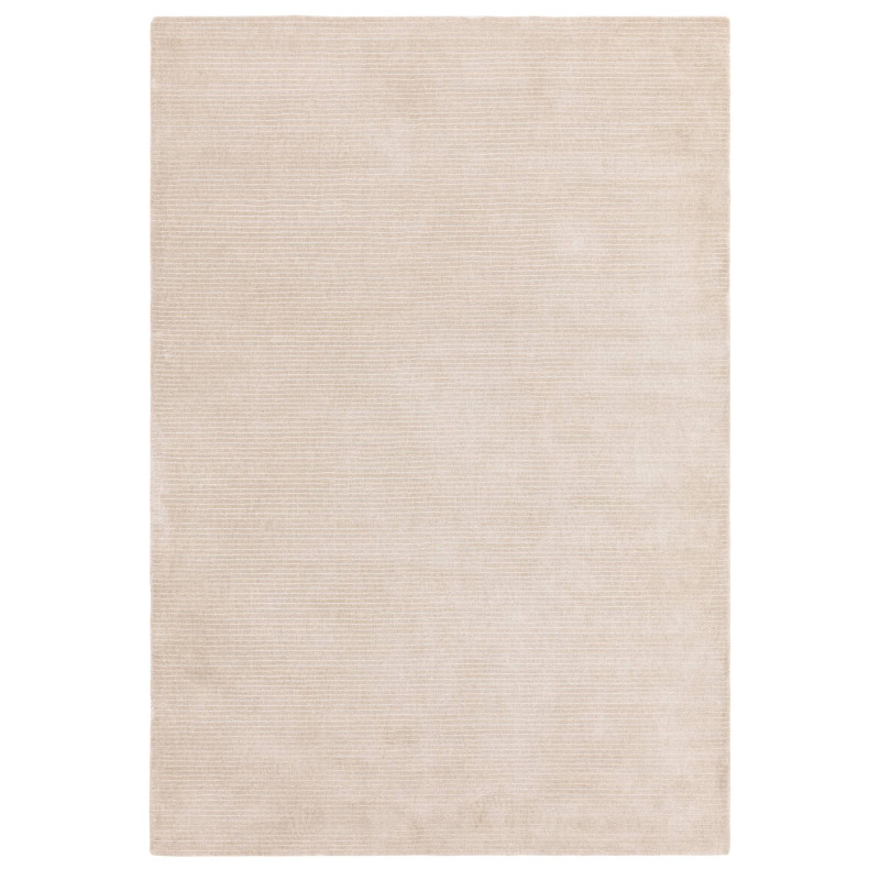 Tapis de salon tissé à la main en polyester beige Rowan