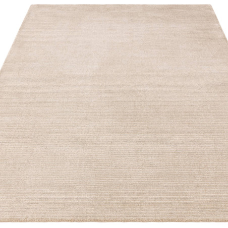 Tapis de salon tissé à la main en polyester beige Rowan