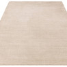 Tapis de salon tissé à la main en polyester beige Rowan