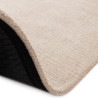 Tapis de salon tissé à la main en polyester beige Rowan