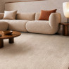 Tapis de salon tissé à la main en polyester beige Rowan