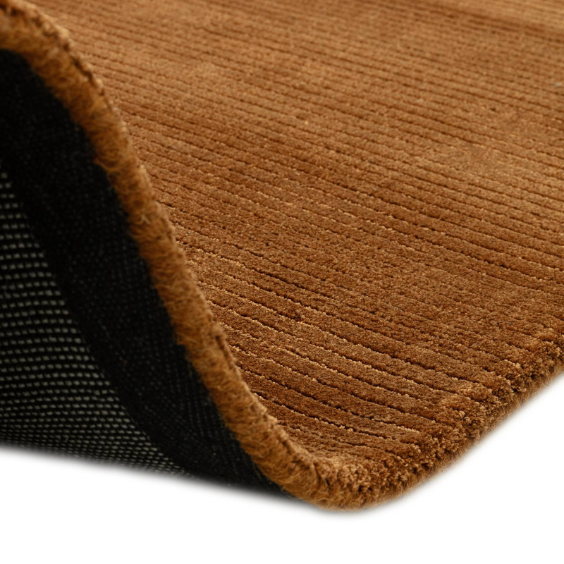 Tapis de salon tissé à la main en polyester terracotta Rowan