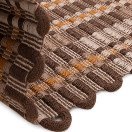 Tapis de salon tissé à la main en polyester recyclé chocolat Arden