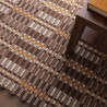 Tapis de salon tissé à la main en polyester recyclé chocolat Arden