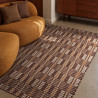 Tapis de salon tissé à la main en polyester recyclé chocolat Arden