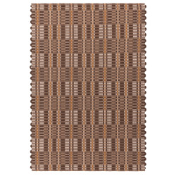 Tapis de salon tissé à la main en polyester recyclé chocolat Arden